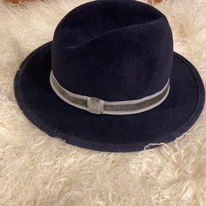 Navy and Gray Fedora w/band.